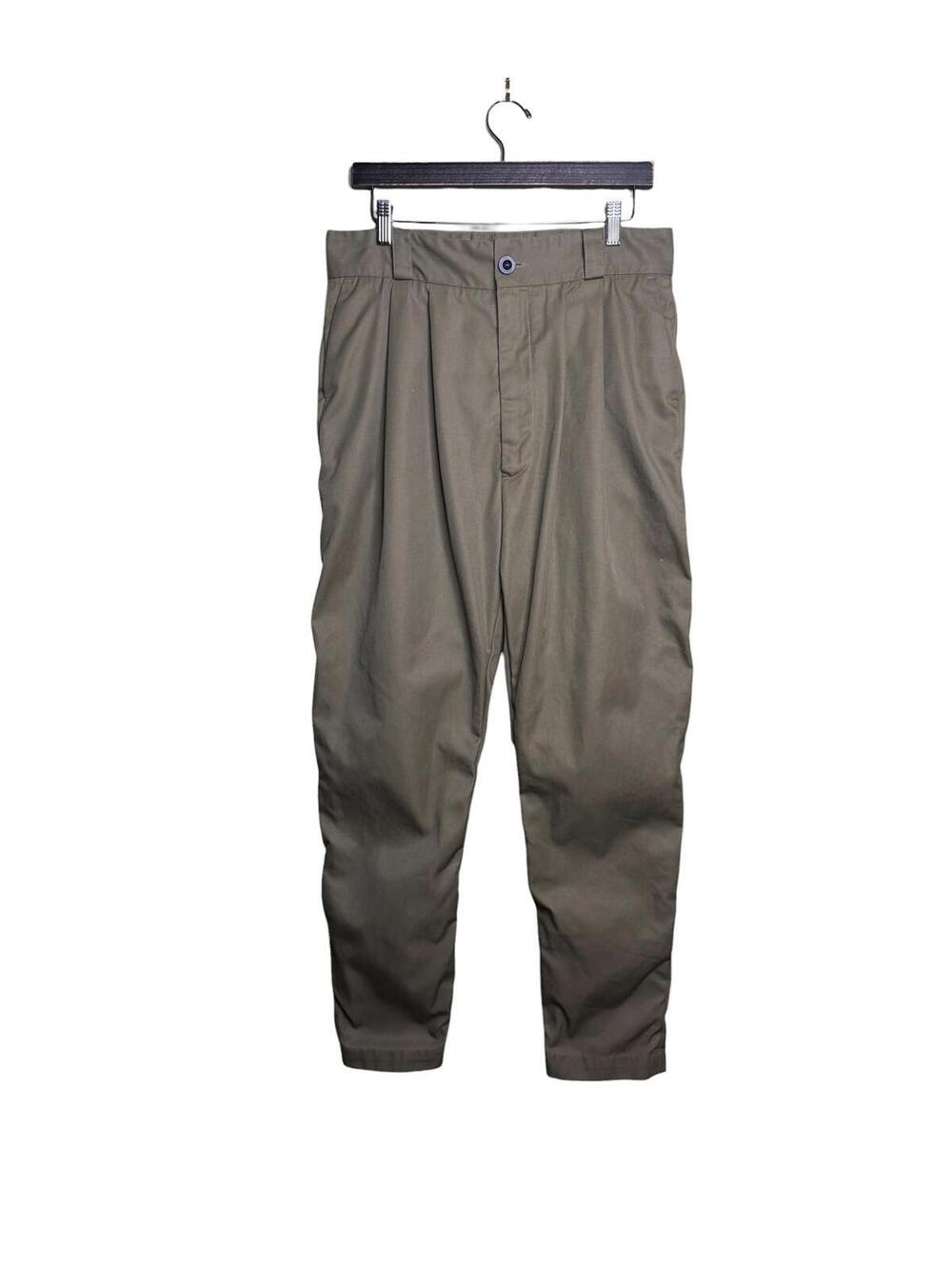 Hed Mayner Pleated Trousers Olive Wide Leg Size 42